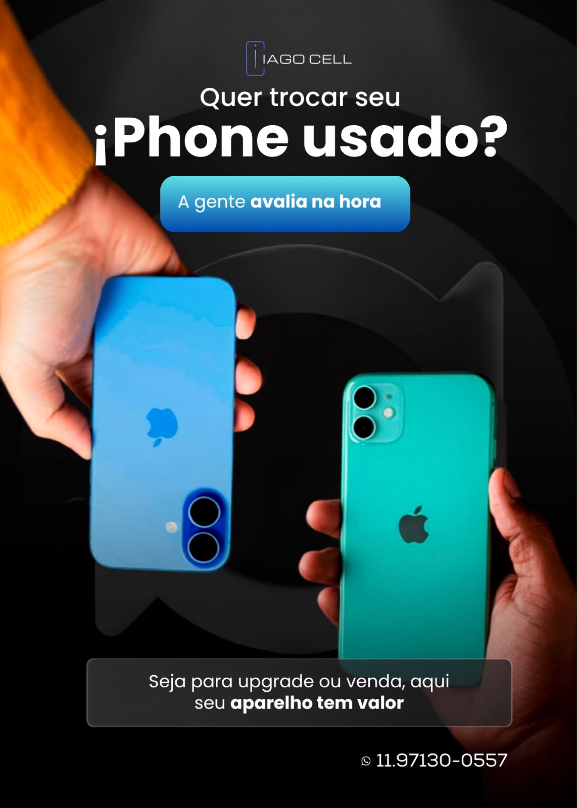 Comprar iphone dando usado na troca